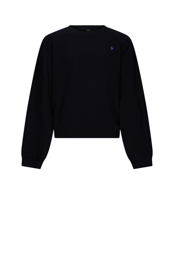 Meisjes Kaila Furry Sweat with contrast cuffs van NoBell in de kleur Navy Blazer in maat 170-176.