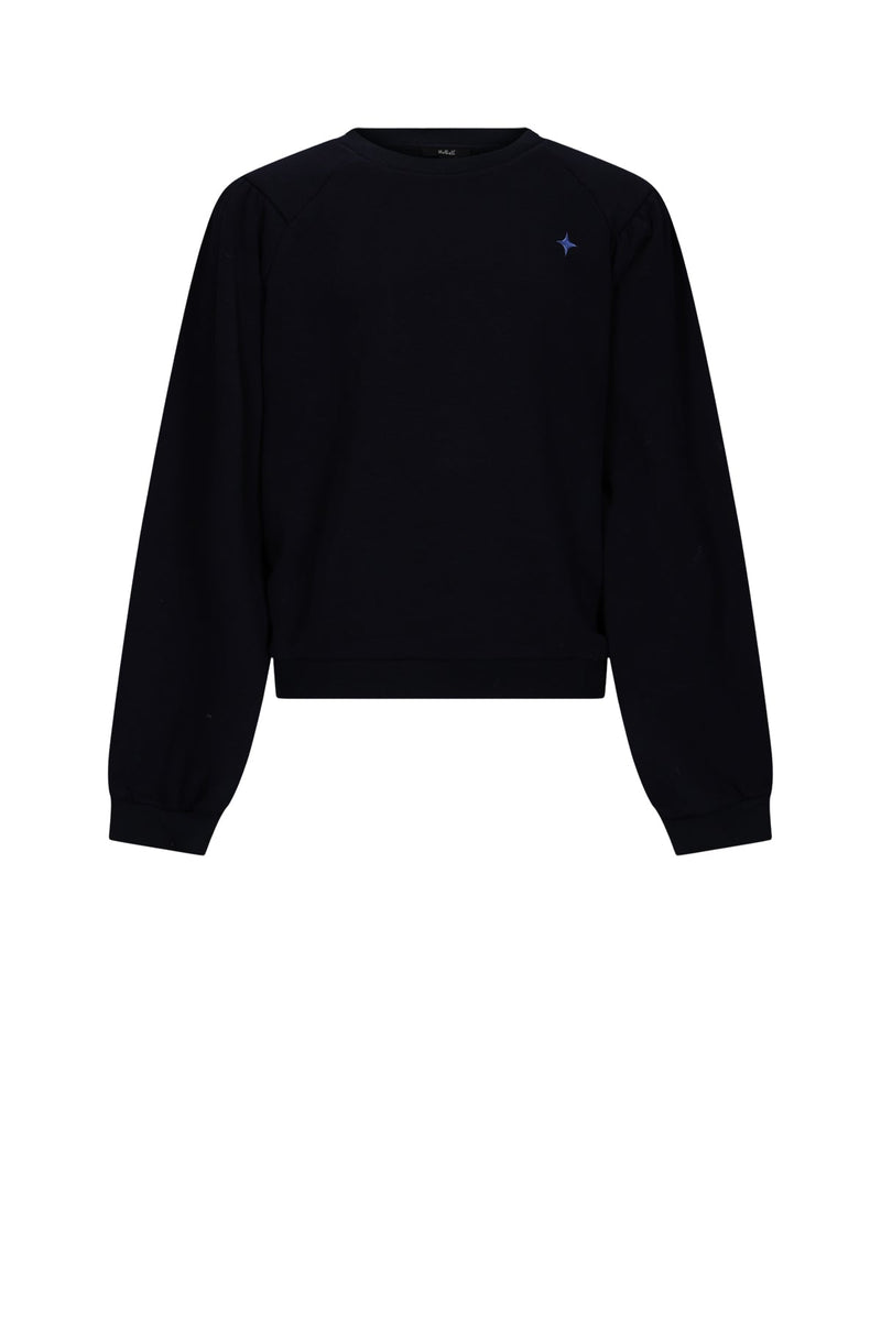 Meisjes Kaila Furry Sweat with contrast cuffs van NoBell in de kleur Navy Blazer in maat 170-176.