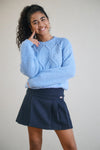 Meisjes Nimmy Pinstripe Skirt with belt van  in de kleur Navy Blazer in maat 170-176.