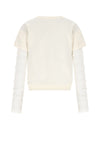 Meisjes Kase Sweat Top with contrast Jersey sleeves van NoBell in de kleur Pearled Ivory in maat 170-176.