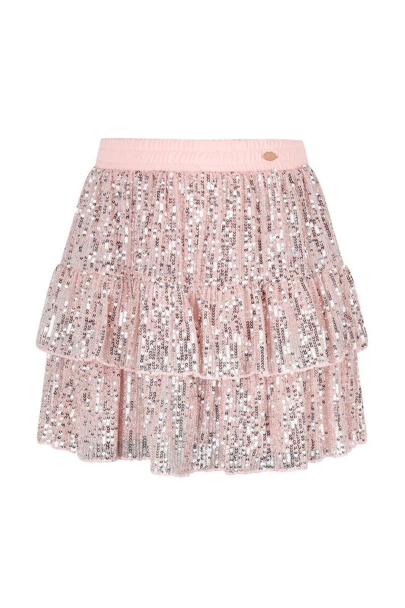 Meisjes Naia Sequinced Skirt van  in de kleur Vintage Rose in maat 170-176.