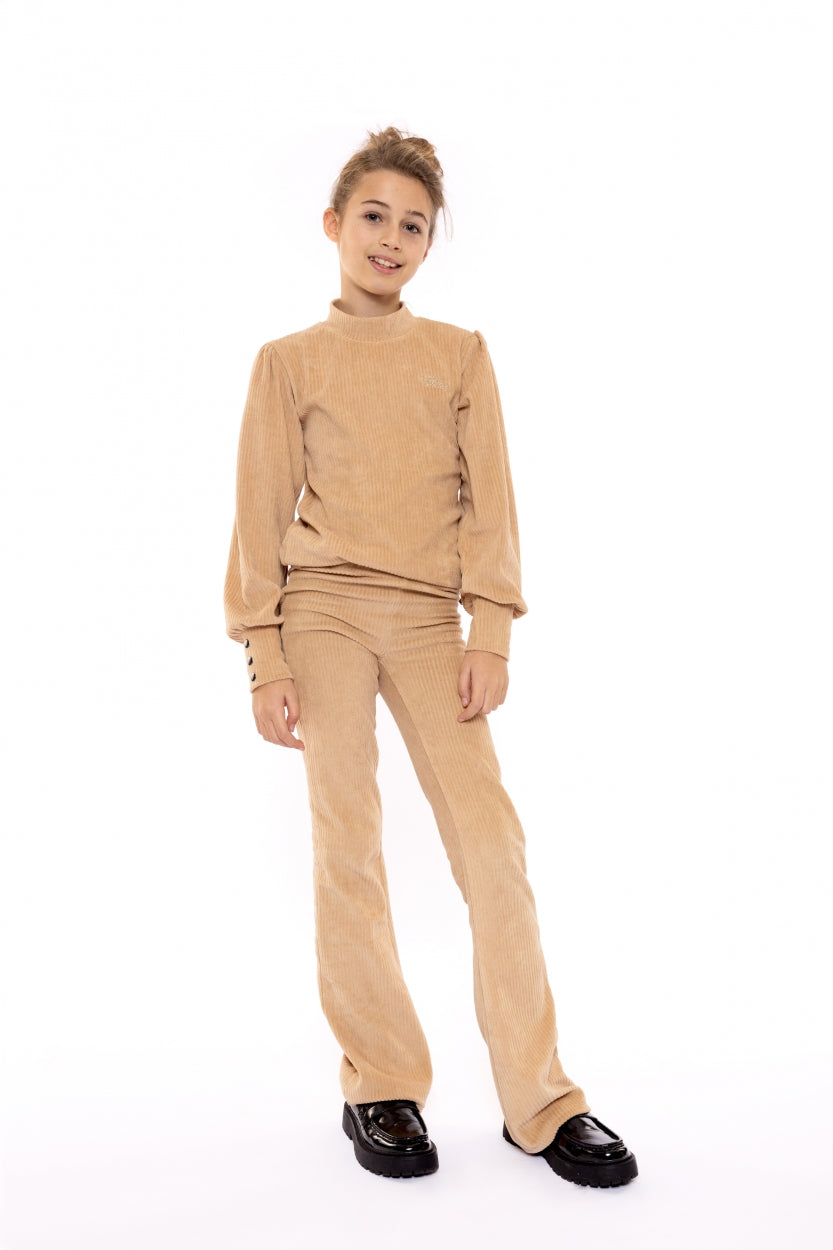 Meisjes Trousers flared van No Way Monday in de kleur Camel in maat 164.