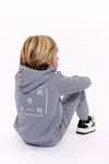 Jongens Sweater with hood van No Way Monday in de kleur Faded blue in maat 164.