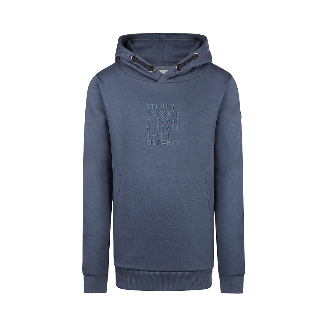 Jongens Sweater with hood van No Way Monday in de kleur Blue in maat 164.