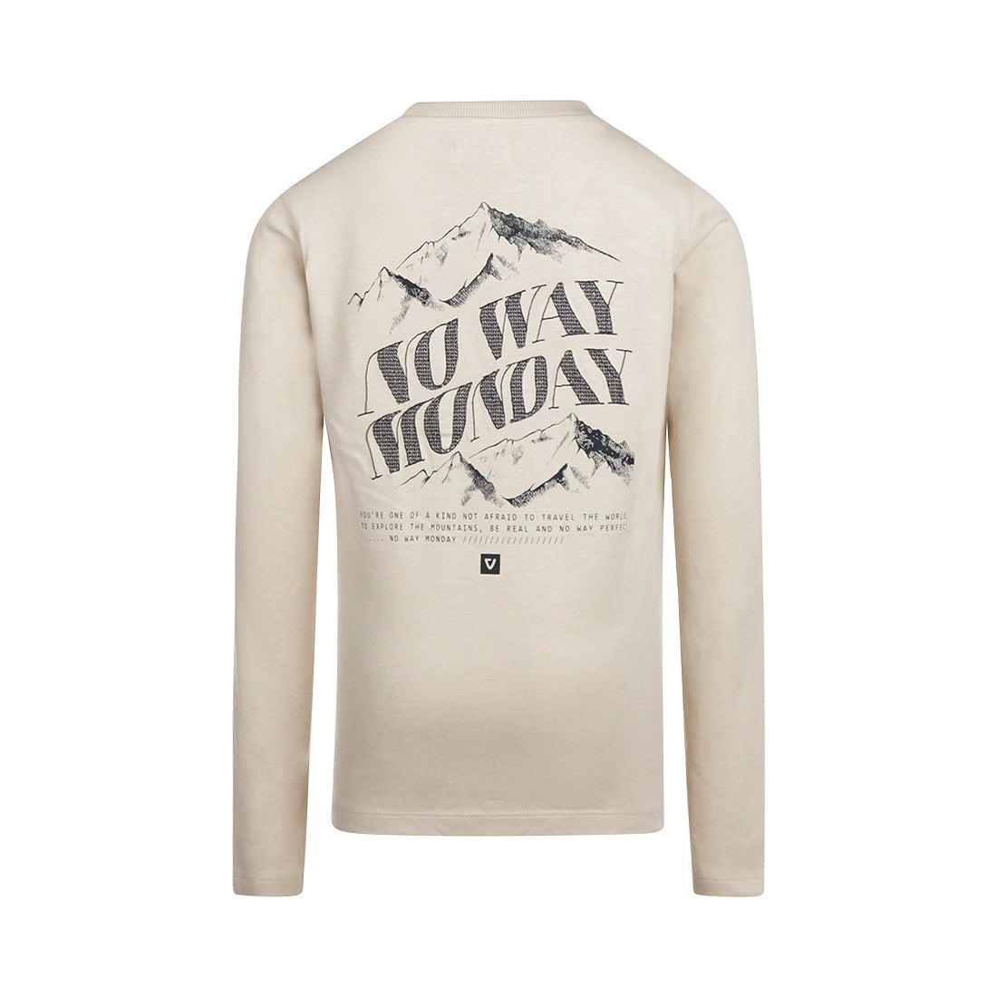 Jongens T-shirt ls van No Way Monday in de kleur Sand in maat 164.