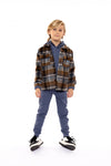 Jongens Blouse ls outside van No Way Monday in de kleur Brown in maat 164.