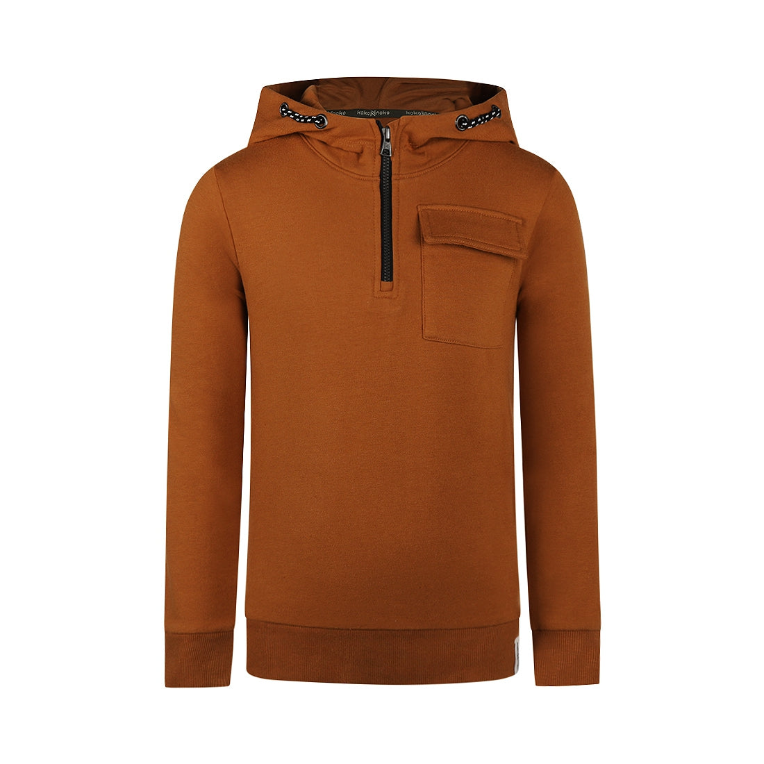 Jongens Sweater with hood van Koko Noko in de kleur Brown in maat 128.