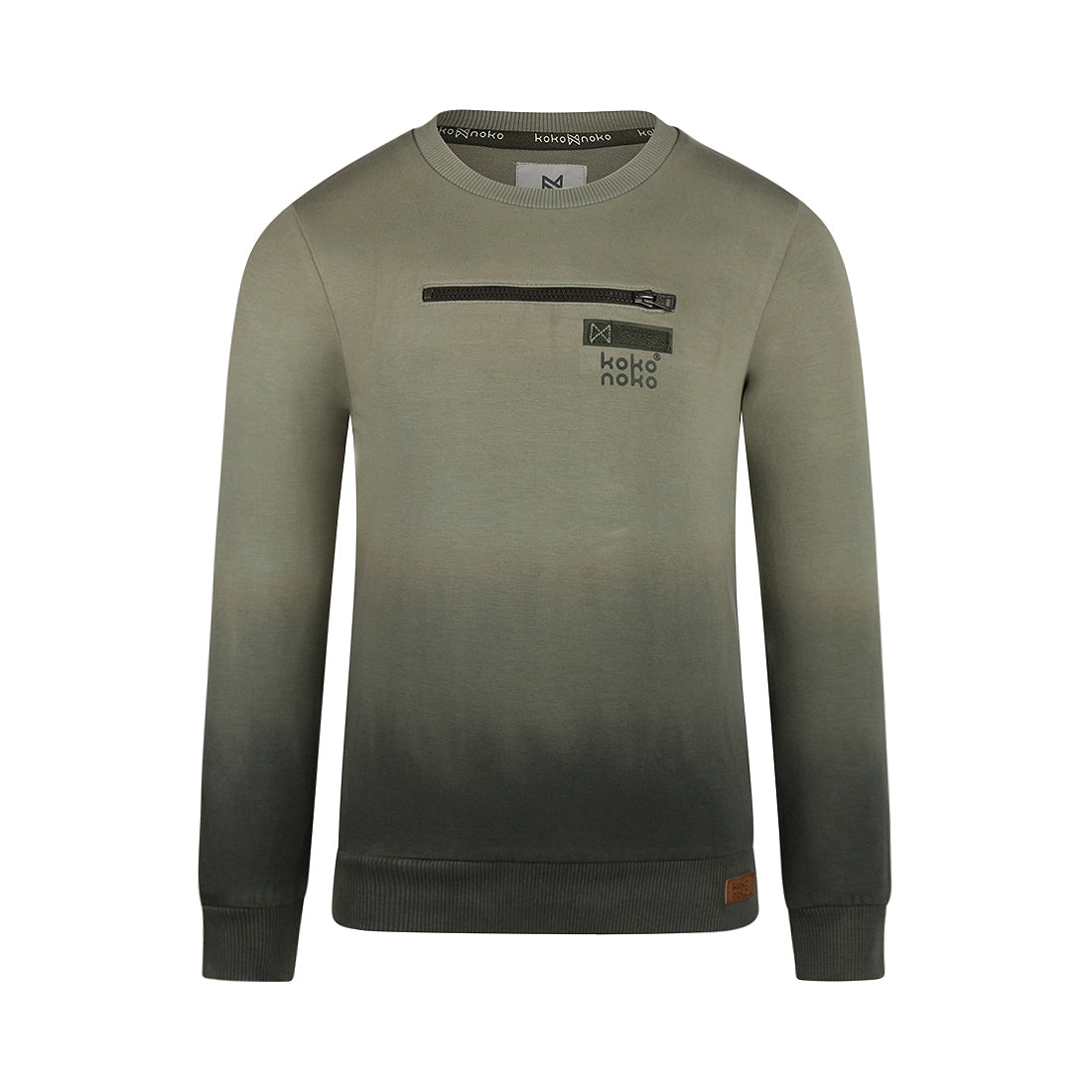 Jongens Sweater with crewneck van Koko Noko in de kleur Faded green in maat 128.