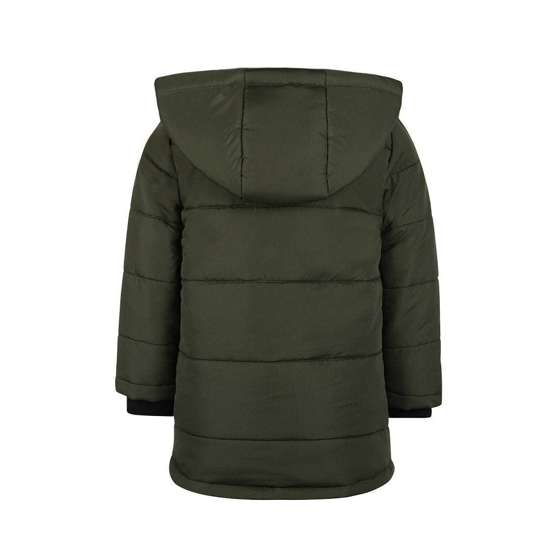 Jongens Jacket puff parka with hood water repellent van Koko Noko in de kleur Dark green in maat 128.