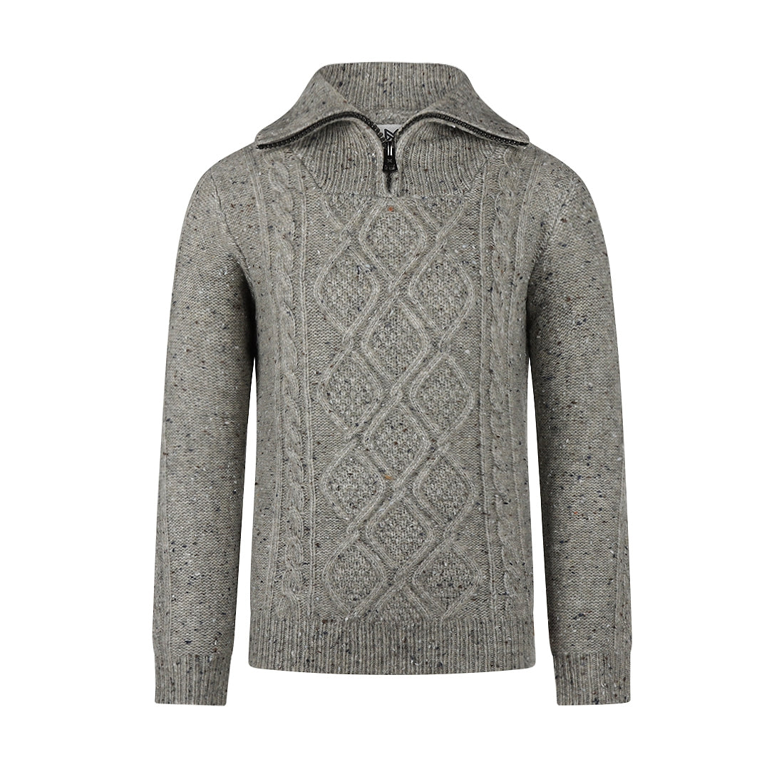 Jongens Sweater with collar van Koko Noko in de kleur Beige grey in maat 128.