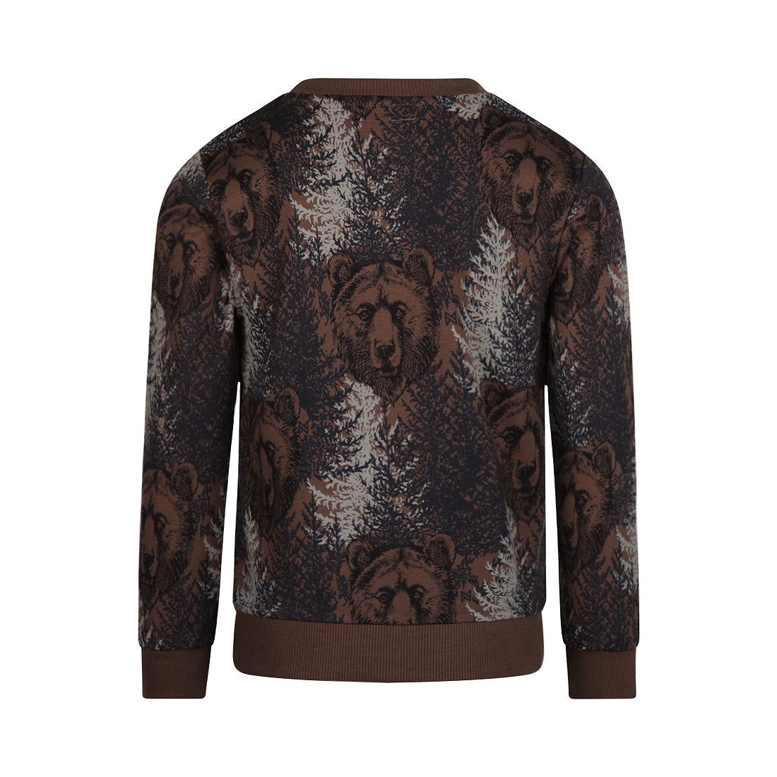 Jongens Sweater with crewneck van Koko Noko in de kleur  Dark brown in maat 128.