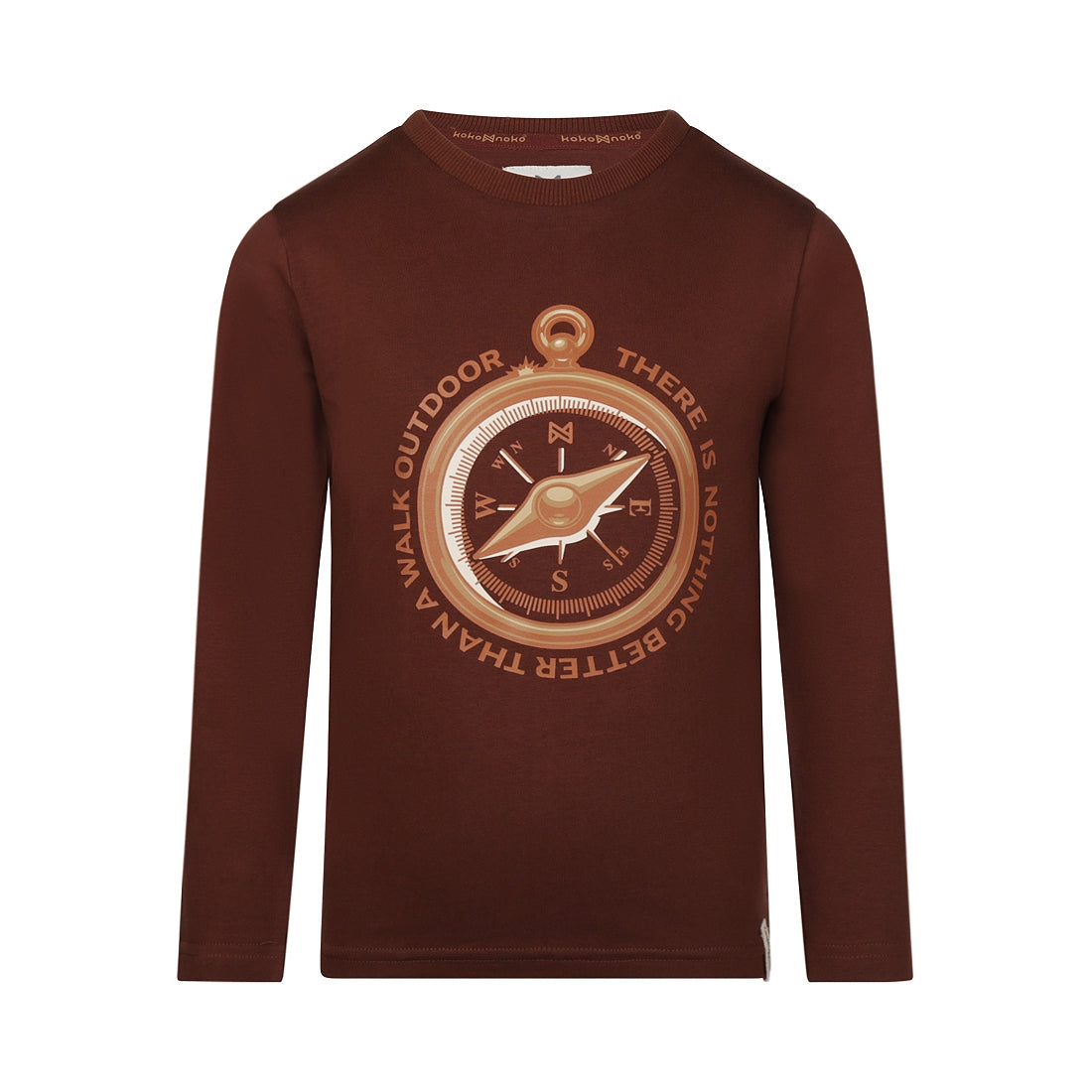 Jongens T-shirt ls van Koko Noko in de kleur Dark red in maat 128.