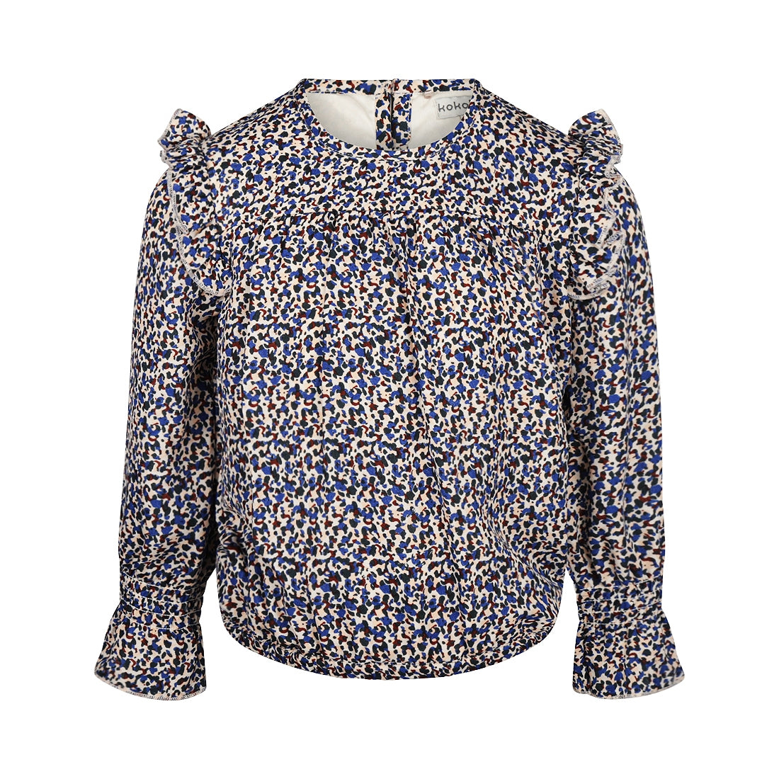 Meisjes Blouse ls van Koko Noko in de kleur Dark blue in maat 128.