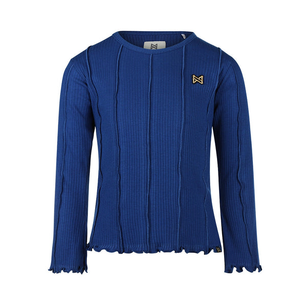 Meisjes T-shirt ls van Koko Noko in de kleur Cobalt blue in maat 128.