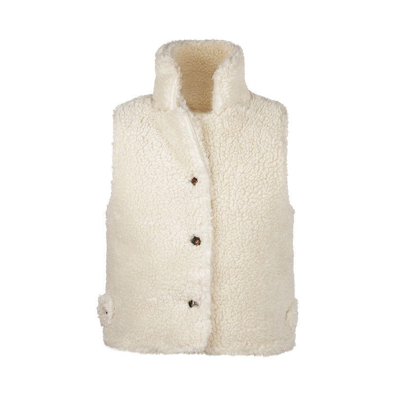 Meisjes Waistcoat van Koko Noko in de kleur  Off white in maat 128.