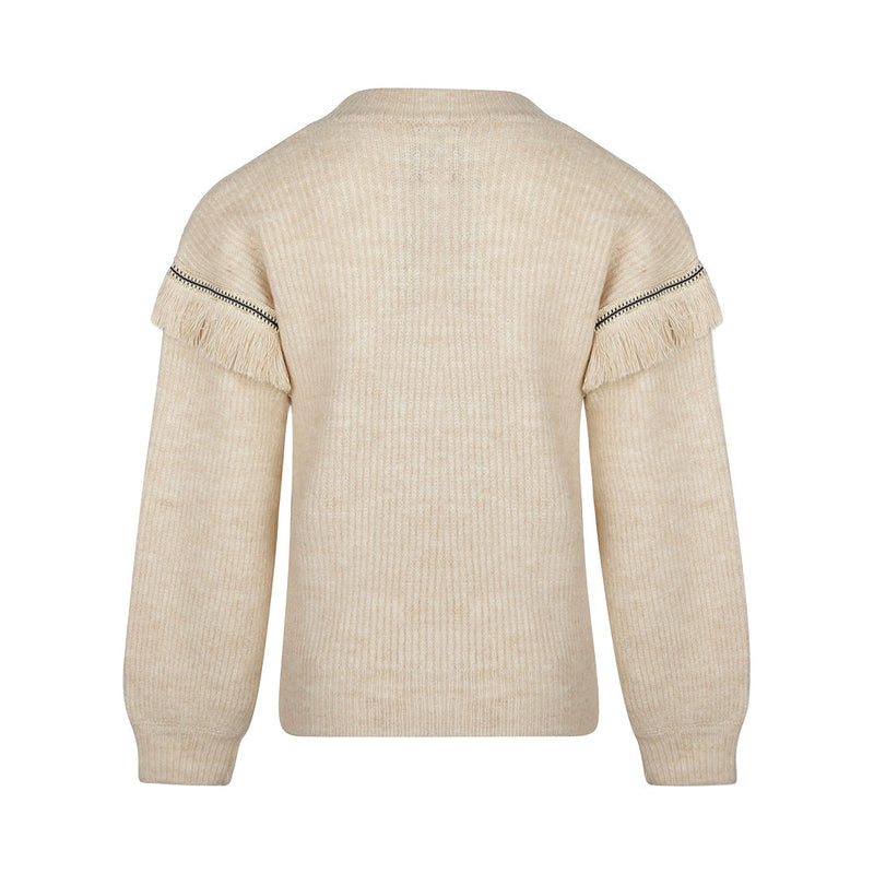 Meisjes Sweater dropped shoulder van Koko Noko in de kleur  Off white in maat 128.