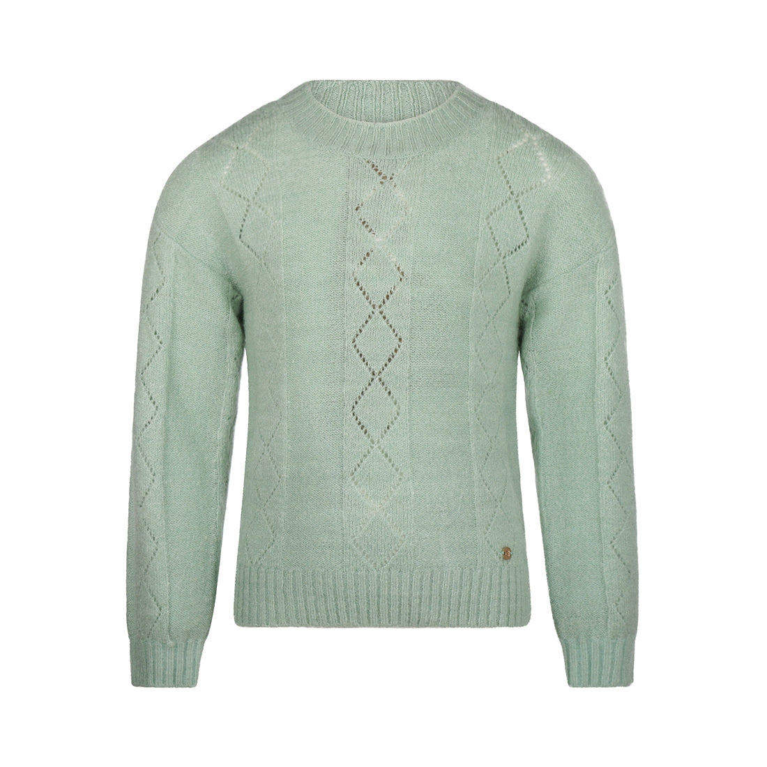 Meisjes Sweater dropped shoulder van Koko Noko in de kleur Light aqua in maat 128.