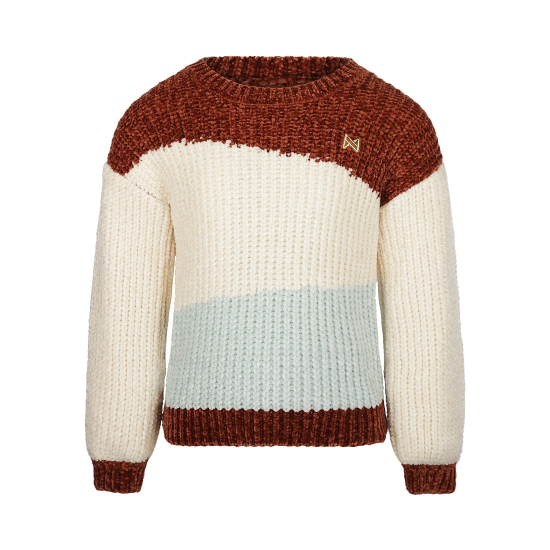 Meisjes Sweater dropped shoulder van Koko Noko in de kleur Cognac in maat 128.