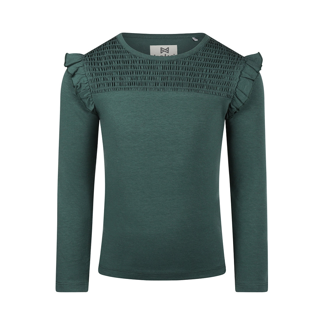 Meisjes T-shirt ls van Koko Noko in de kleur Dark green in maat 128.