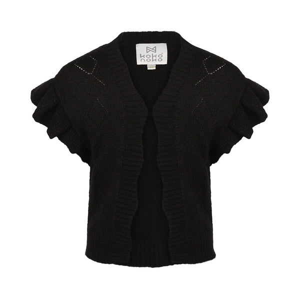 Meisjes Waistcoat van Koko Noko in de kleur Black in maat 128.