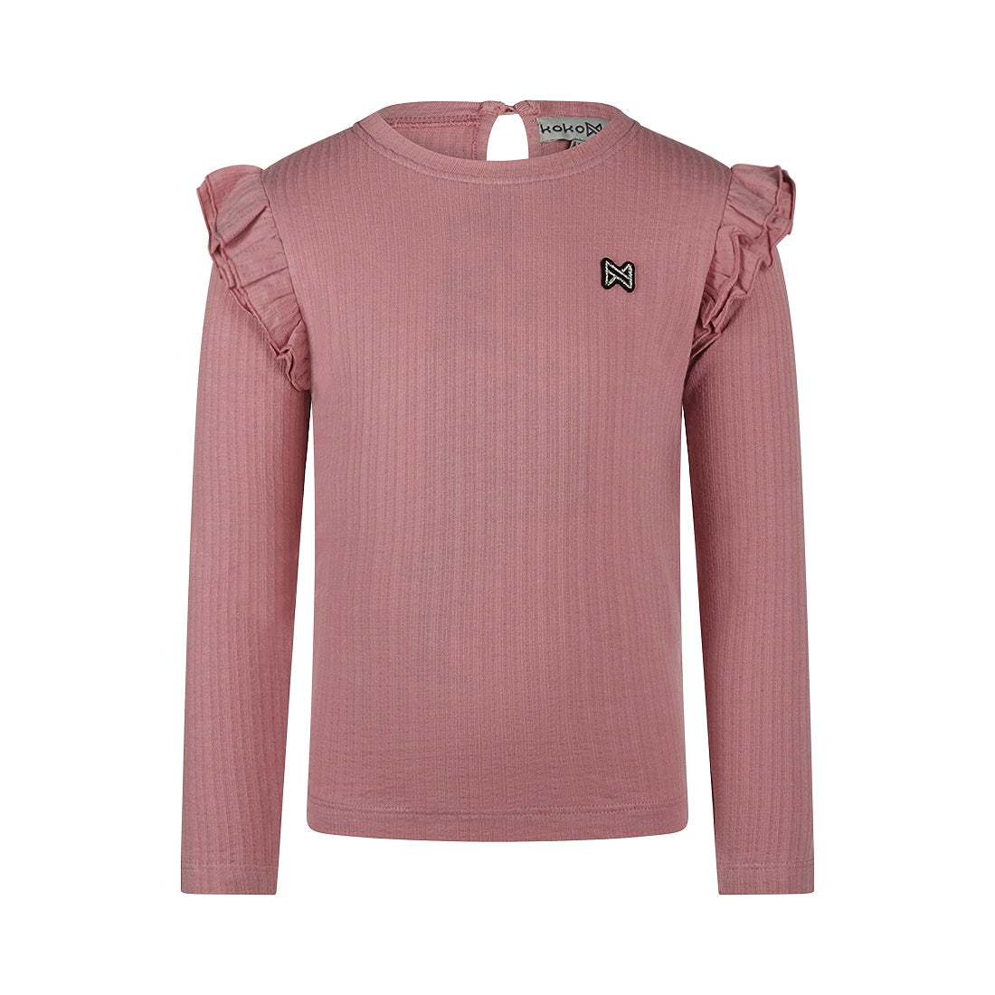 Meisjes T-shirt ls van Koko Noko in de kleur Dusty pink in maat 128.