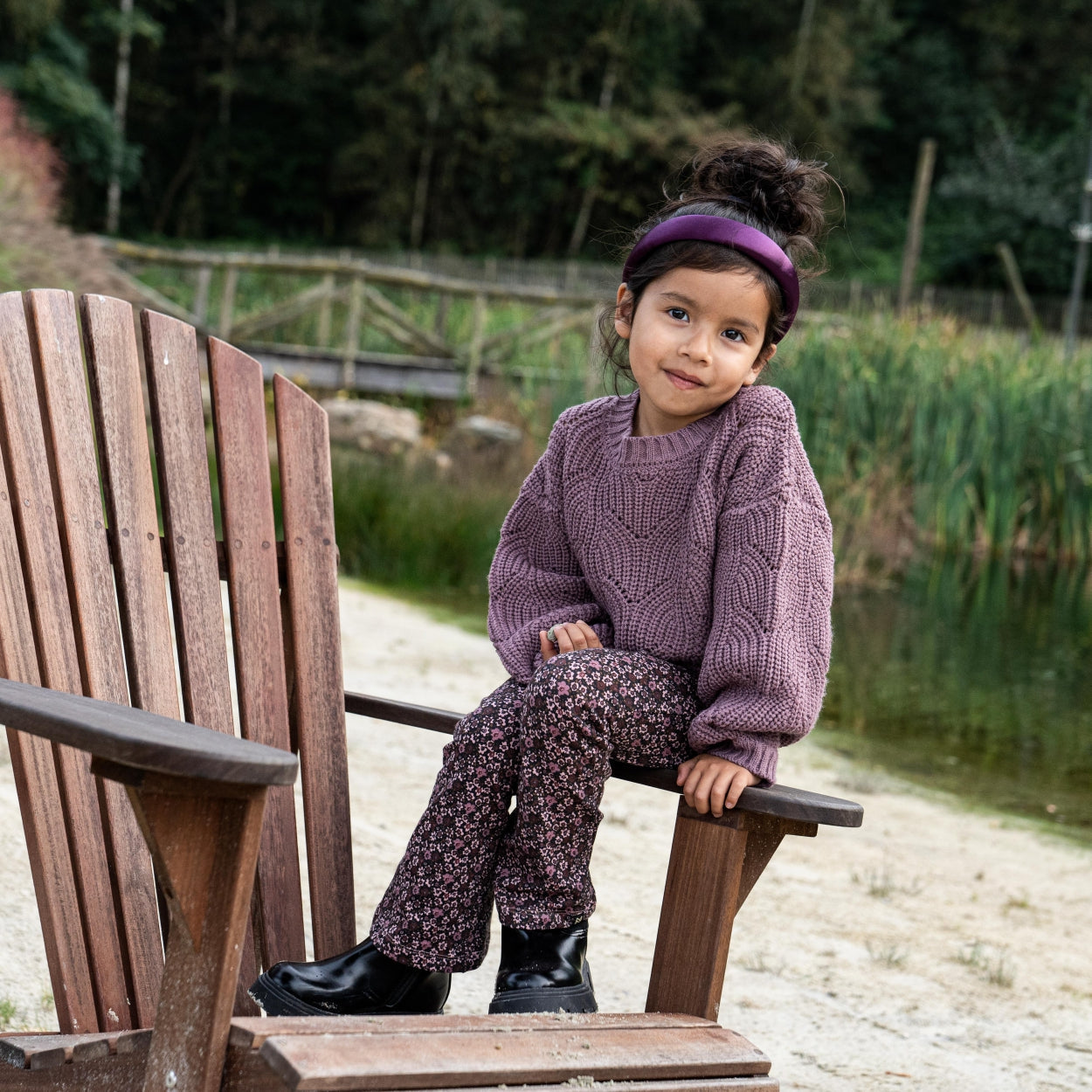 Meisjes Sweater dropped shoulder van Koko Noko in de kleur Purple in maat 128.