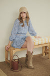 Meisjes Timra Cropped Blouse L/SL van Girls Teens in de kleur Azure Blue in maat 170-176.