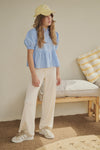 Meisjes Tiggs Sttiped Blouse puff sleeve van Girls Teens in de kleur Azure Blue in maat 170-176.