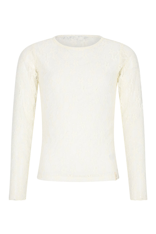 Meisjes Kaya Lace Tshirt long sleeve van Girls Teens in de kleur Pearled Ivory in maat 170-176.