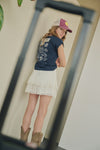 Meisjes Kasis Top with big back print van Girls Teens in de kleur Navy Blazer in maat 170-176.
