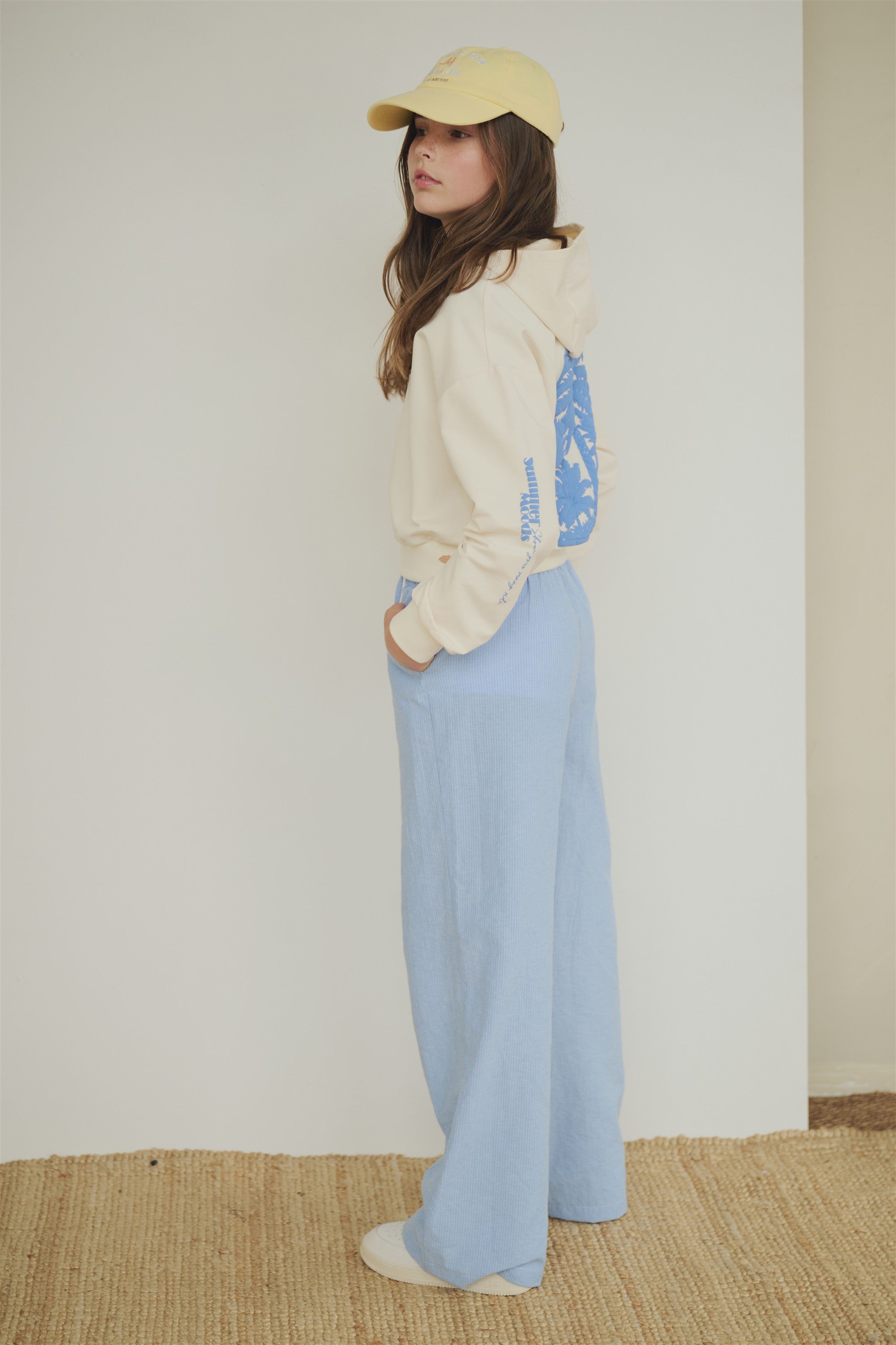 Meisjes Susan Striped Pants van Girls Teens in de kleur Azure Blue in maat 176.