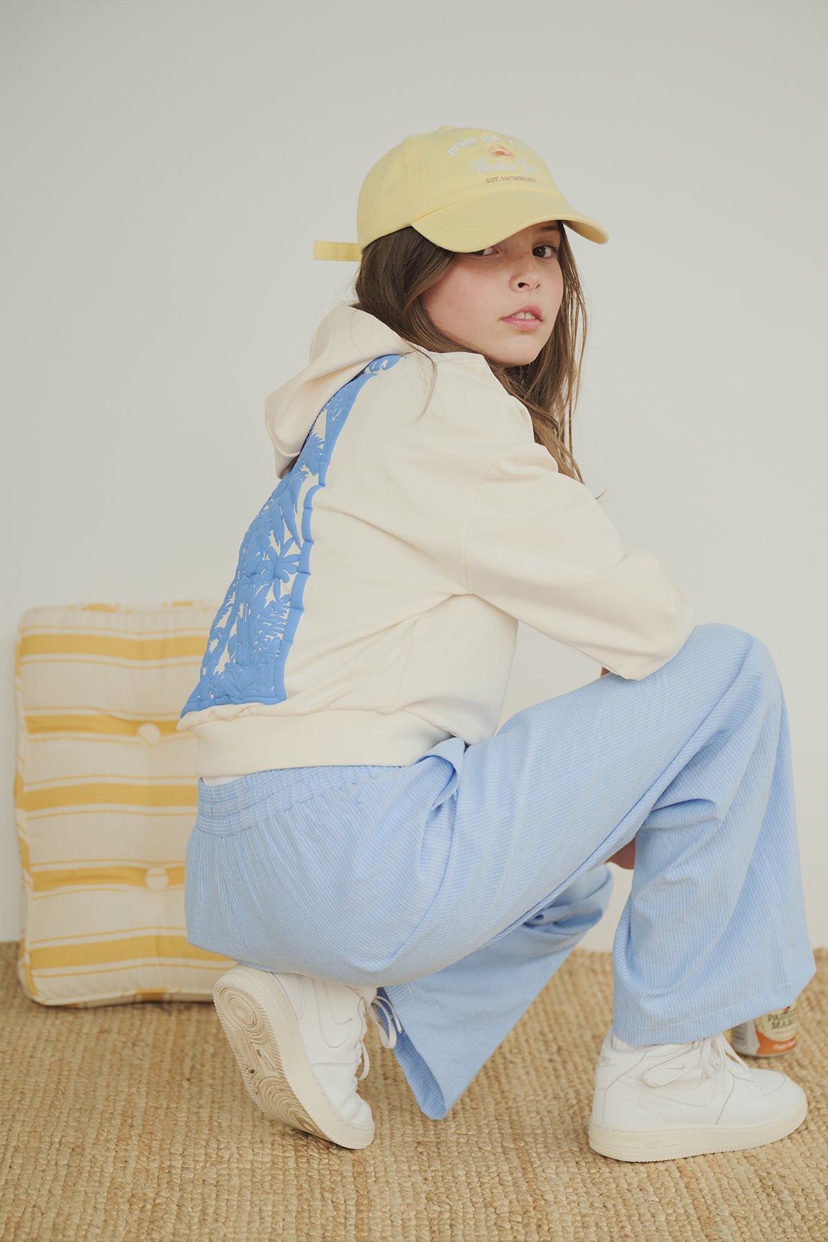 Meisjes Susan Striped Pants van Girls Teens in de kleur Azure Blue in maat 176.