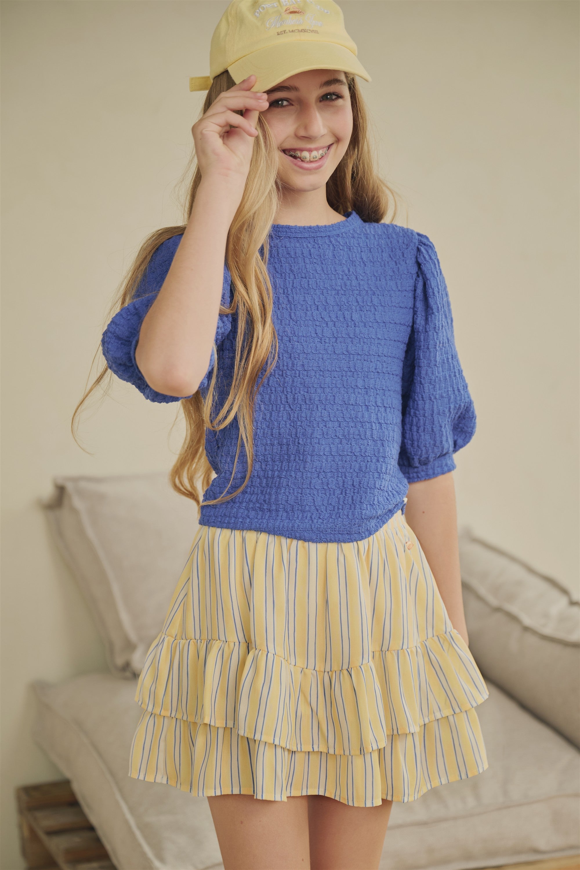 Meisjes Naia Skirt van Girls Teens in de kleur Lemoncurd Yellow in maat 170-176.