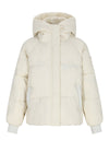 Meisjes Badeau Roomy Hooded Winterjacket van NoBell in de kleur Pearled Ivory in maat 170-176.