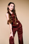 Meisjes Tops Twill Gilet van NoBell in de kleur Dark Chestnut Brown in maat 170-176.