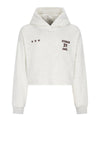 Meisjes Kumy Fluffly Hooded Cropped Sweater 21 van NoBell in de kleur Pearled Ivory in maat 170-176.
