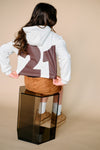 Meisjes Kumy Fluffly Hooded Cropped Sweater 21 van NoBell in de kleur Pearled Ivory in maat 170-176.
