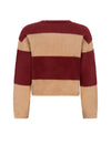 Meisjes Kate Colorblock Soft Knitted Sweater van NoBell in de kleur Dark Bordeaux in maat 170-176.