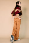 Meisjes Kate Colorblock Soft Knitted Sweater van NoBell in de kleur Dark Bordeaux in maat 170-176.