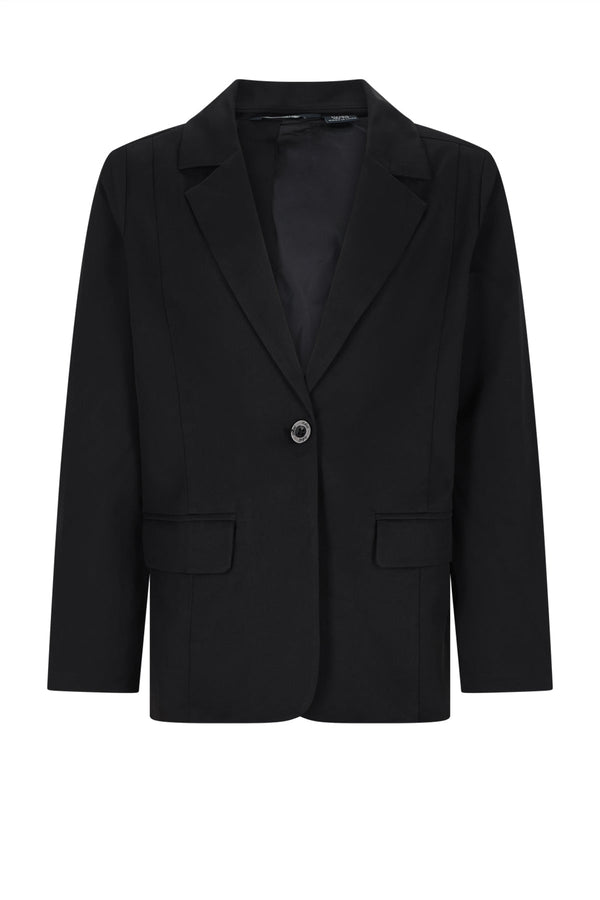 Meisjes Daze Twill Blazer with fancy back van NoBell in de kleur Jet Black in maat 170-176.