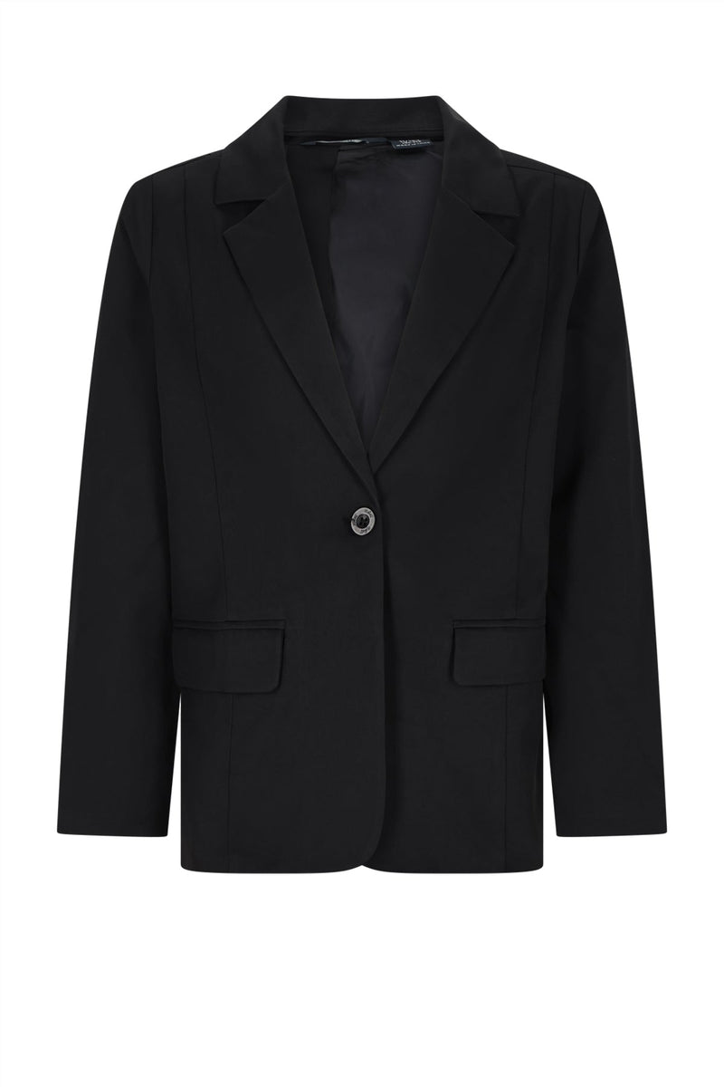 Meisjes Daze Twill Blazer with fancy back van NoBell in de kleur Jet Black in maat 170-176.