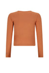 Meisjes Kuan RibJersey Tshirt van NoBell in de kleur Cinnamon in maat 170-176.