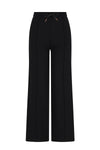 Meisjes Sylvia Travellers Interlock Pants Wide leg van NoBell in de kleur Jet Black in maat 176.