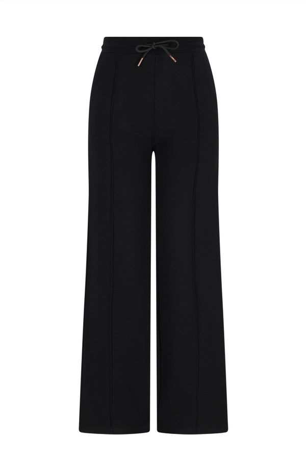 Meisjes Sylvia Travellers Interlock Pants Wide leg van NoBell in de kleur Jet Black in maat 176.
