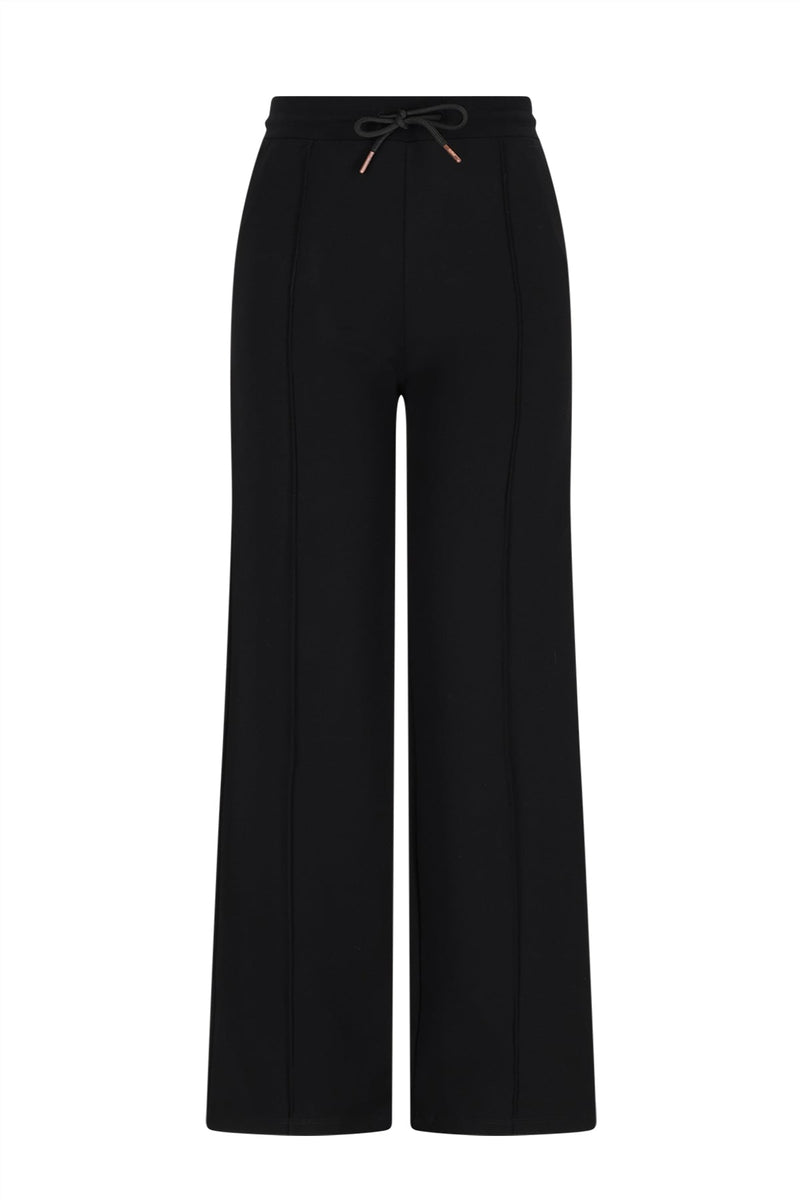 Meisjes Sylvia Travellers Interlock Pants Wide leg van NoBell in de kleur Jet Black in maat 176.