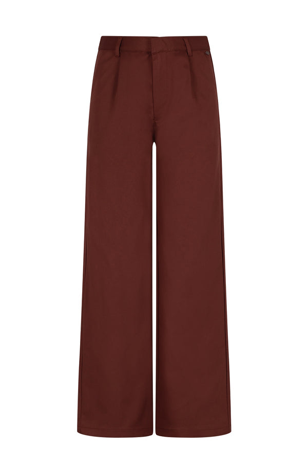Meisjes Sacha Woven Pleated Pantalon van NoBell in de kleur Dark Chestnut Brown in maat 176.