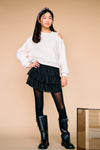 Meisjes Naia Mesh Skirt van NoBell in de kleur Jet Black in maat 170-176.