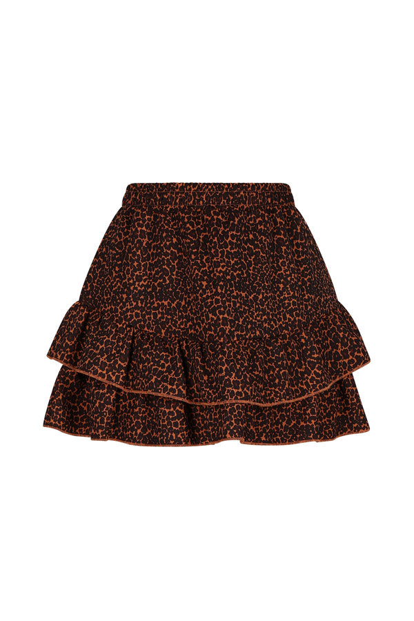 Meisjes Naia Leopard Printed Skirt van NoBell in de kleur Cinnamon in maat 170-176.