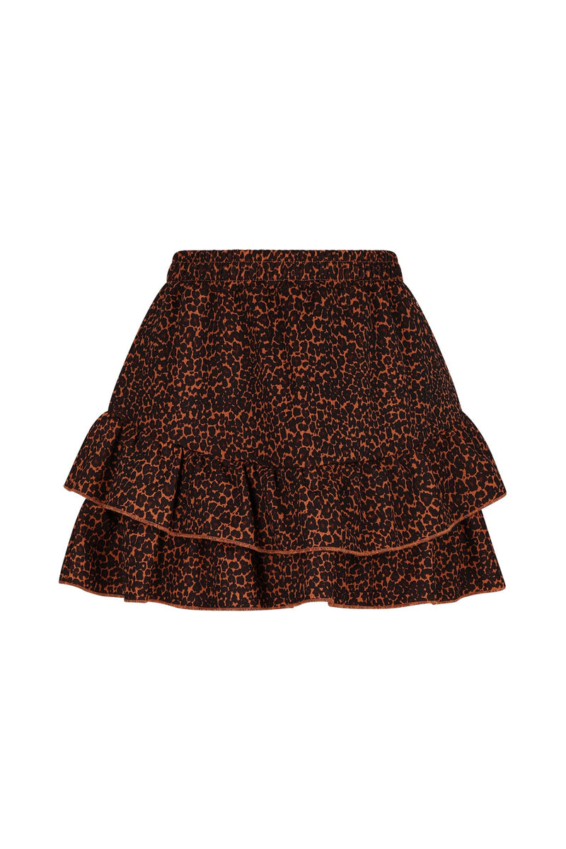 Meisjes Naia Leopard Printed Skirt van NoBell in de kleur Cinnamon in maat 170-176.