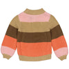 Meisjes Pullover AMELIEQW231 van Quapi in de kleur AOP Coral Fushion Stripe in maat 134-140.
